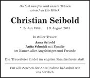 Traueranzeige Christian Seibold