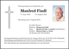 Traueranzeige Manfred Findl