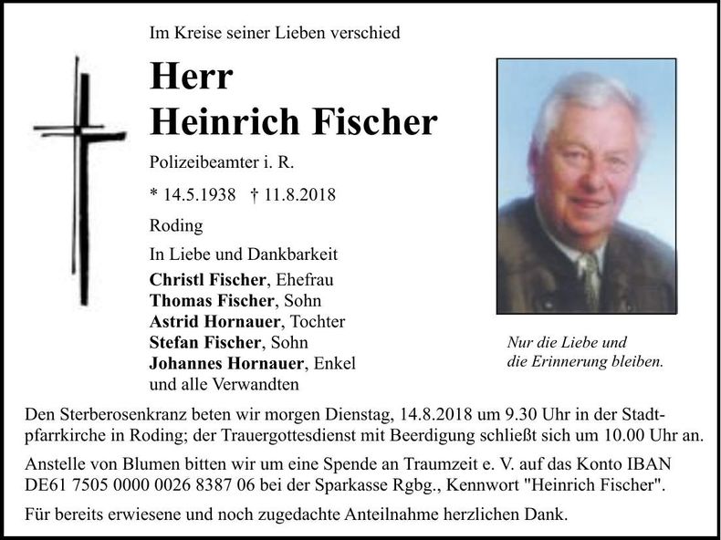 Traueranzeige Heinrich Fischer