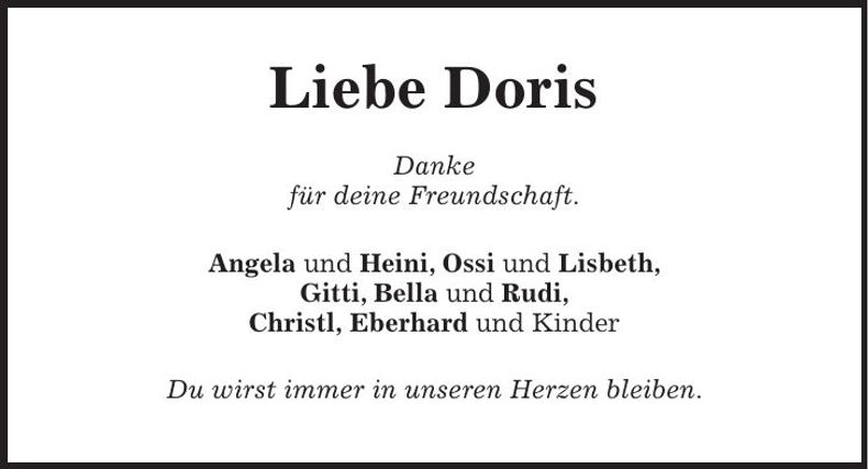 Traueranzeige Doris Rösner