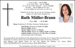 Traueranzeige Ruth Müller-Braun