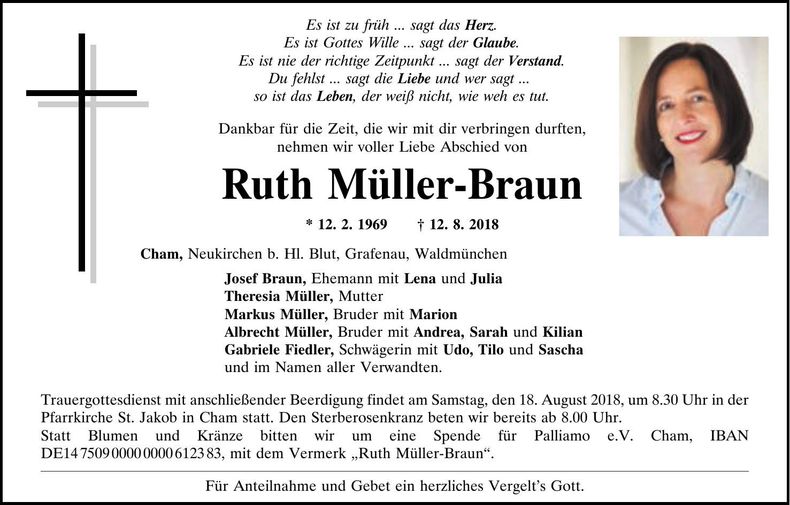 Traueranzeige Ruth Müller-Braun