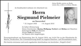 Traueranzeige Siegmund Pielmeier