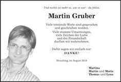 Traueranzeige Martin Gruber