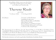 Traueranzeige Therese Raab