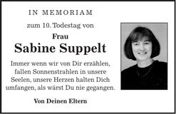 Traueranzeige Sabine Suppelt