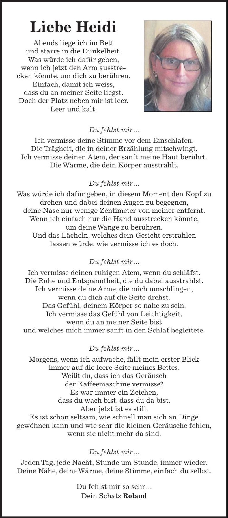 Traueranzeige Heidi Seigner