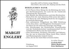 Traueranzeige Margit Englert