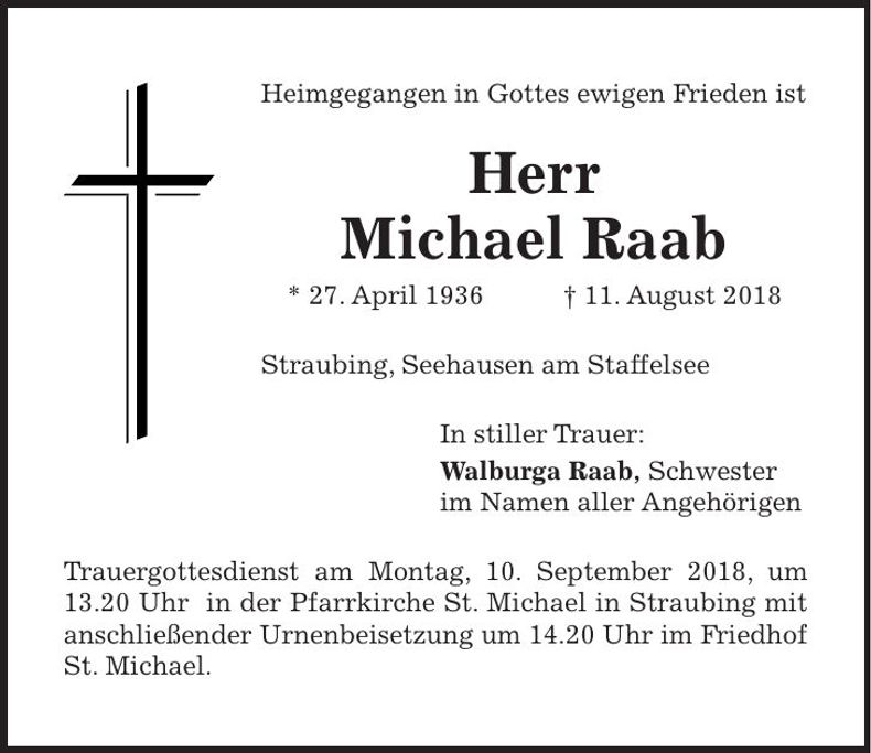 Traueranzeige Michael Raab