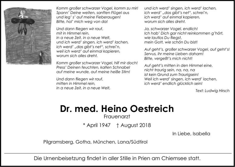 Traueranzeige Isabella Oestreich