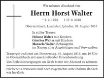 Traueranzeige Horst Walter