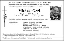 Traueranzeige Michael Gerl
