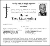 Traueranzeige Theo Lüttmerding