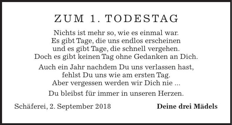 Traueranzeige Helmut Breu