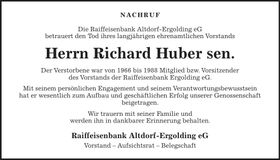 Traueranzeige Richard Huber