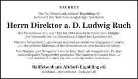Traueranzeige Ludwig Ruch