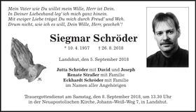 Traueranzeige Siegmar Schröder