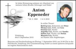 Traueranzeige Anton Eppeneder