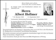 Traueranzeige Albert Hollmer