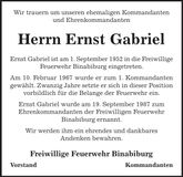 Traueranzeige Ernst Gabriel