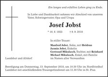 Traueranzeige Josef Jobst