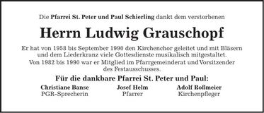 Traueranzeige Ludwig Grauschopf
