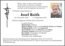 Traueranzeige Josef Roith