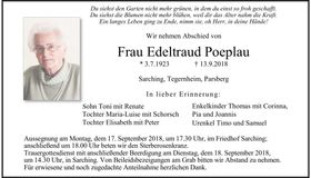 Traueranzeige Edeltraud Poeplau