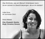 Traueranzeige  Ilona