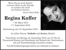 Traueranzeige Regina Kuffer