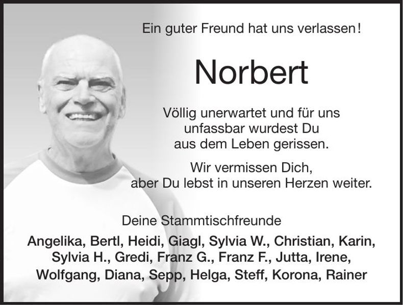 Traueranzeige Norbert Jilg