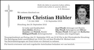 Traueranzeige Christian Hübler