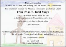 Traueranzeige Judit Varga