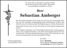 Traueranzeige Sebastian Amberger