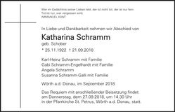 Traueranzeige Schramm Katharina