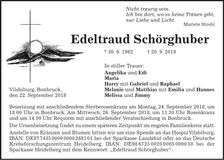 Traueranzeige Edeltraud Schörghuber