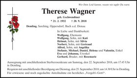 Traueranzeige Therese Wagner