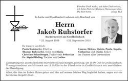 Traueranzeige Jakob Ruhstorfer