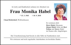 Traueranzeige Monika Habel