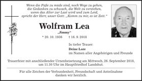 Traueranzeige Lea Wolfram