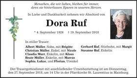 Traueranzeige Dora Ruf