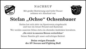 Traueranzeige Stefan Ochsenbauer