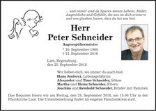 Traueranzeige Peter Schneider