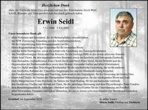 Traueranzeige Erwin Seidl