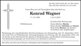 Traueranzeige Konrad Wagner