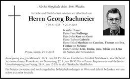 Traueranzeige Georg Bachmeier