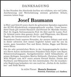 Traueranzeige Josef Baumann