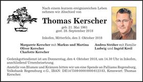 Traueranzeige Thomas Kerscher
