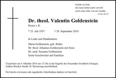 Traueranzeige Valentin Goldenstein