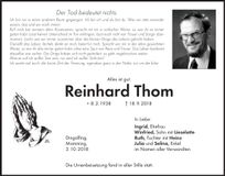Traueranzeige Reinhard Thom